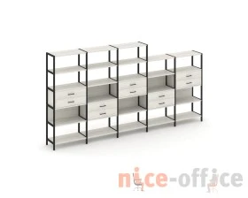 Пятисекционный стеллаж пятиярусный с ящиками 3930х400х1980 Шелф Систем / Shelf System images