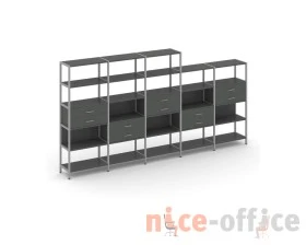 Пятисекционный стеллаж пятиярусный с ящиками 3930х400х1980 Шелф Систем / Shelf System images