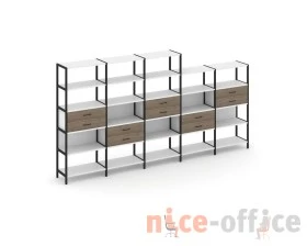 Пятисекционный стеллаж пятиярусный с ящиками 3930х400х1980 Шелф Систем / Shelf System images