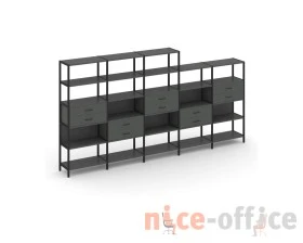 Пятисекционный стеллаж пятиярусный с ящиками 3930х400х1980 Шелф Систем / Shelf System images