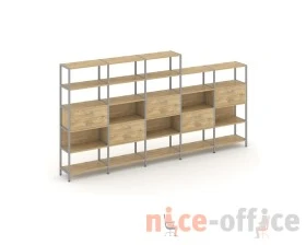 Пятисекционный стеллаж пятиярусный с ящиками 3930х400х1980 Шелф Систем / Shelf System images