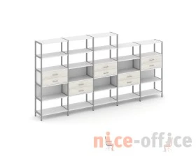 Пятисекционный стеллаж пятиярусный с ящиками 3930х400х1980 Шелф Систем / Shelf System images