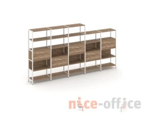 Пятисекционный стеллаж пятиярусный с ящиками 3930х400х1980 Шелф Систем / Shelf System images