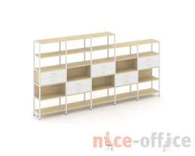 Пятисекционный стеллаж пятиярусный с ящиками 3930х400х1980 Шелф Систем / Shelf System images