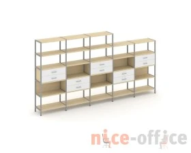 Пятисекционный стеллаж пятиярусный с ящиками 3930х400х1980 Шелф Систем / Shelf System images