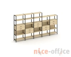 Пятисекционный стеллаж пятиярусный с ящиками 3930х400х1980 Шелф Систем / Shelf System images