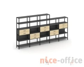 Пятисекционный стеллаж пятиярусный с ящиками 3930х400х1980 Шелф Систем / Shelf System images