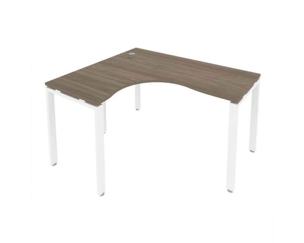 Стол криволинейный левый на П-образном м/к 140x120x75 Metal System