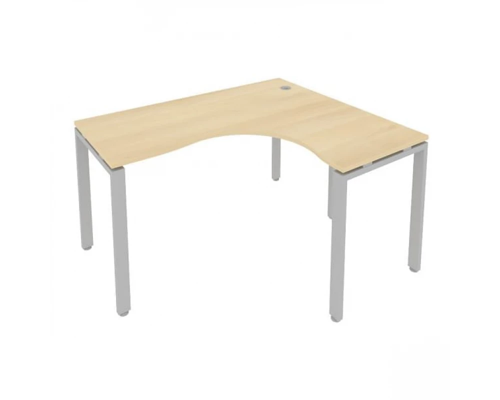 Стол офисный угловой правый на П-образном м/к 140x120x75 Metal System