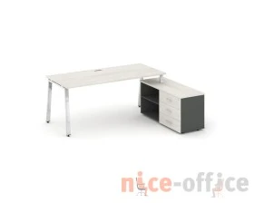 Стол письменный с греденцией правой на А-образном каркасе 1580x700x750 Стайл Проджект Директ Люкс / Style Project Direct Lux images