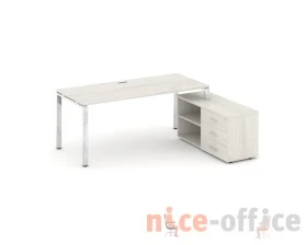 Стол письменный с греденцией правой на П-образном каркасе 1580x700x750 Стайл Проджект Директ Люкс / Style Project Direct Lux images