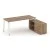Дуб табак/Металл белый/Белая заглушка