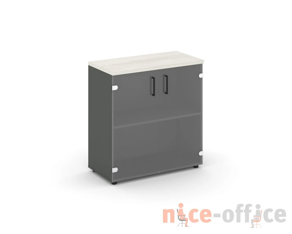 Шкаф низкий широкий прозр. стекло 796x400x833 Стайл Проджект / Style Project