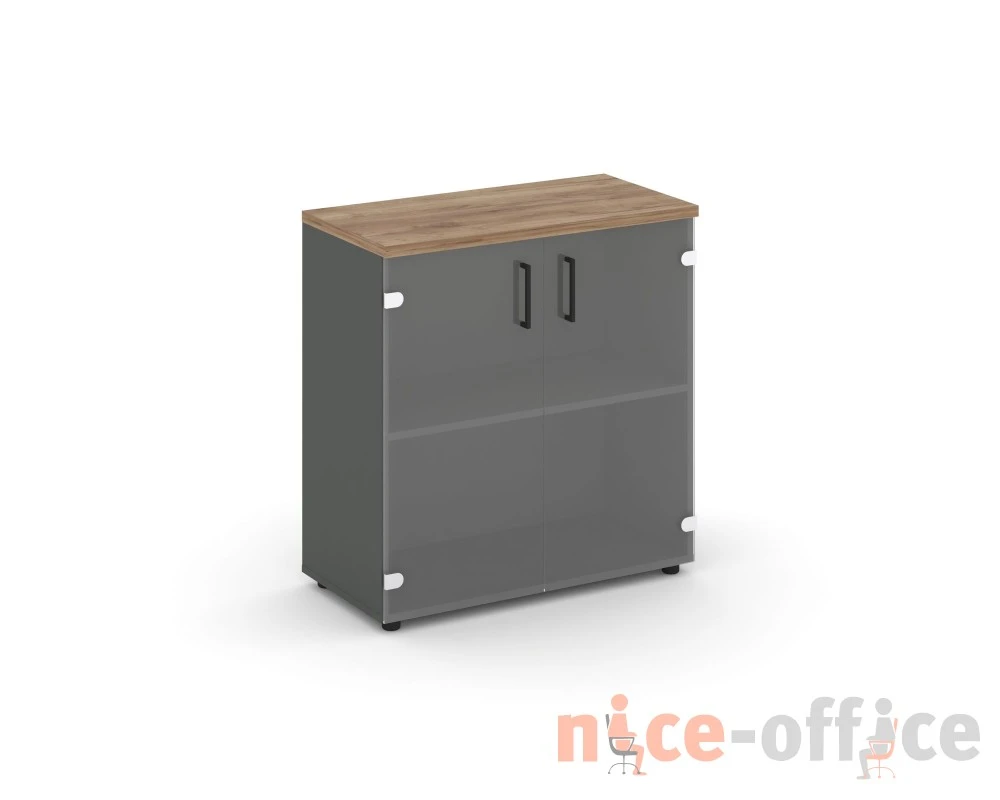 Шкаф низкий широкий прозр. стекло 796x400x833 Стайл Проджект / Style Project