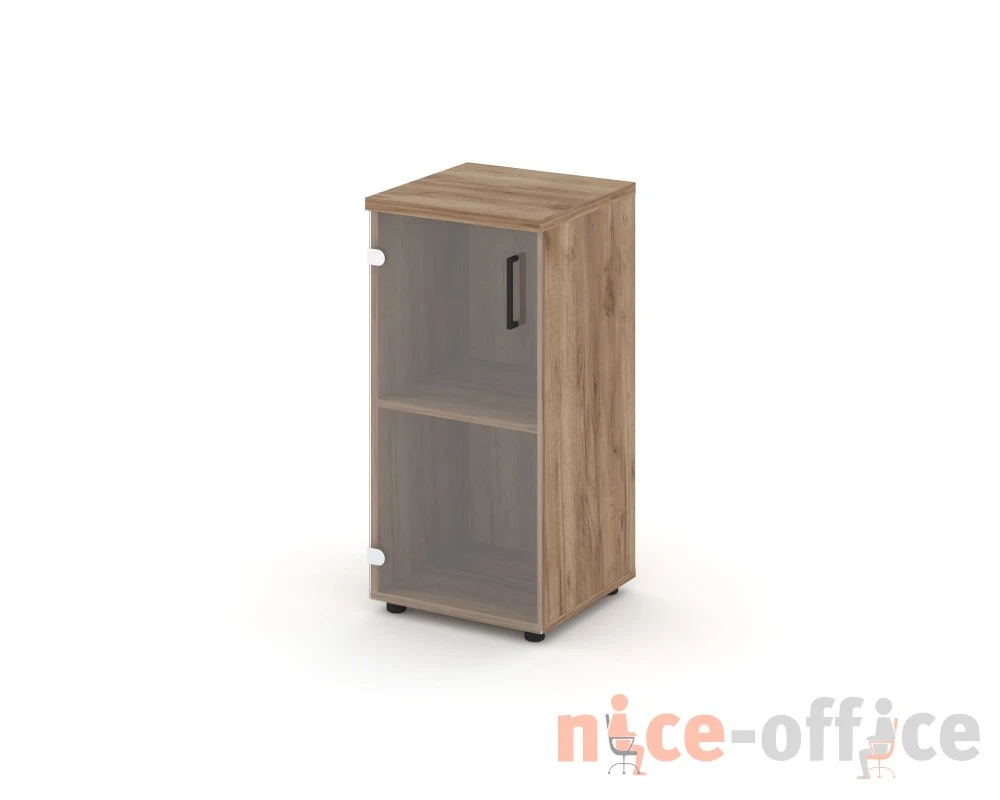 Шкаф низкий узкий левый прозр. стекло 400x400x833 Стайл Проджект / Style Project