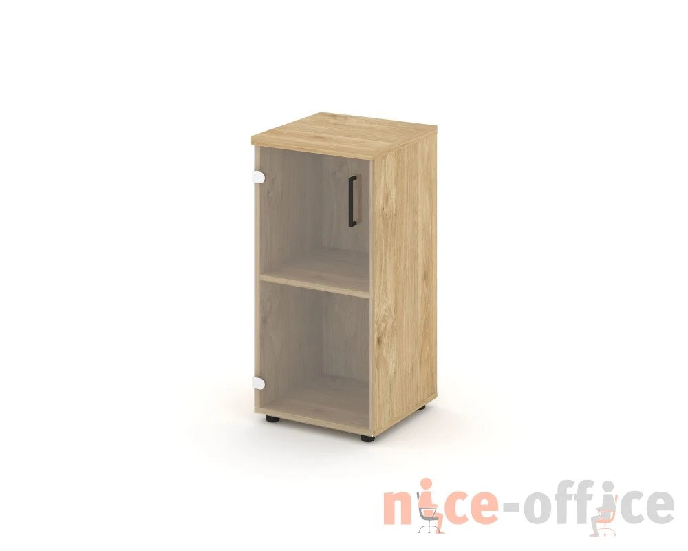 Шкаф низкий узкий левый прозр. стекло 400x400x833 Стайл Проджект / Style Project