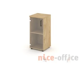 Шкаф низкий узкий левый прозр. стекло 400x400x833 Стайл Проджект / Style Project images