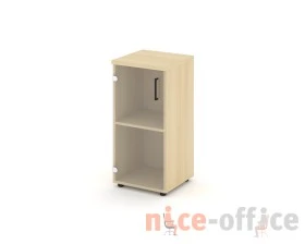 Шкаф низкий узкий левый прозр. стекло 400x400x833 Стайл Проджект / Style Project images