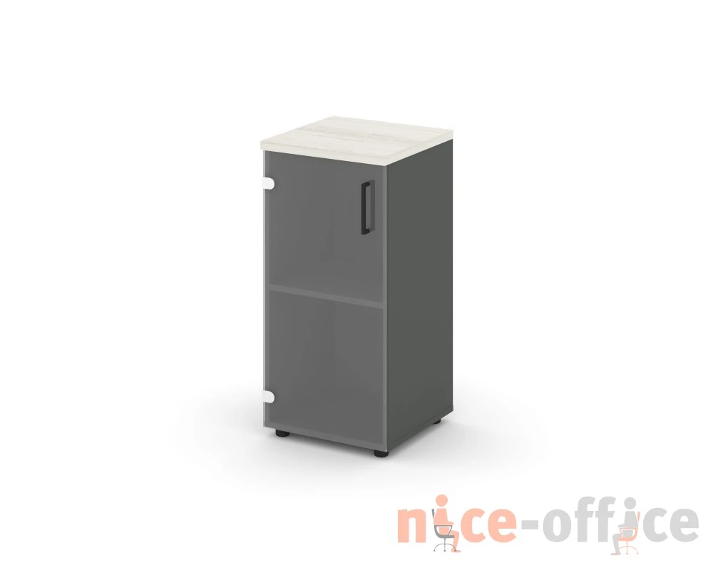 Шкаф низкий узкий левый прозр. стекло 400x400x833 Стайл Проджект / Style Project