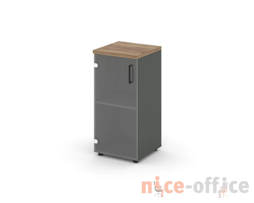 Шкаф низкий узкий левый прозр. стекло 400x400x833 Стайл Проджект / Style Project