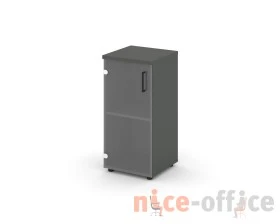Шкаф низкий узкий левый прозр. стекло 400x400x833 Стайл Проджект / Style Project images