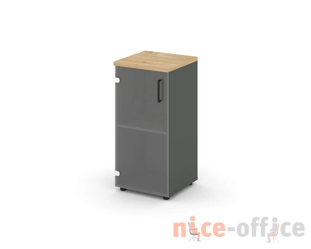 Шкаф низкий узкий левый прозр. стекло 400x400x833 Стайл Проджект / Style Project