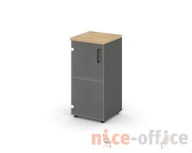 Шкаф низкий узкий левый прозр. стекло 400x400x833 Стайл Проджект / Style Project images