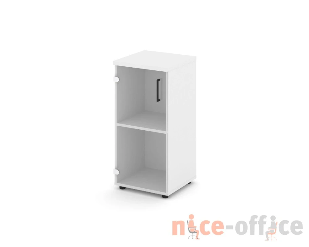 Шкаф низкий узкий левый прозр. стекло 400x400x833 Стайл Проджект / Style Project