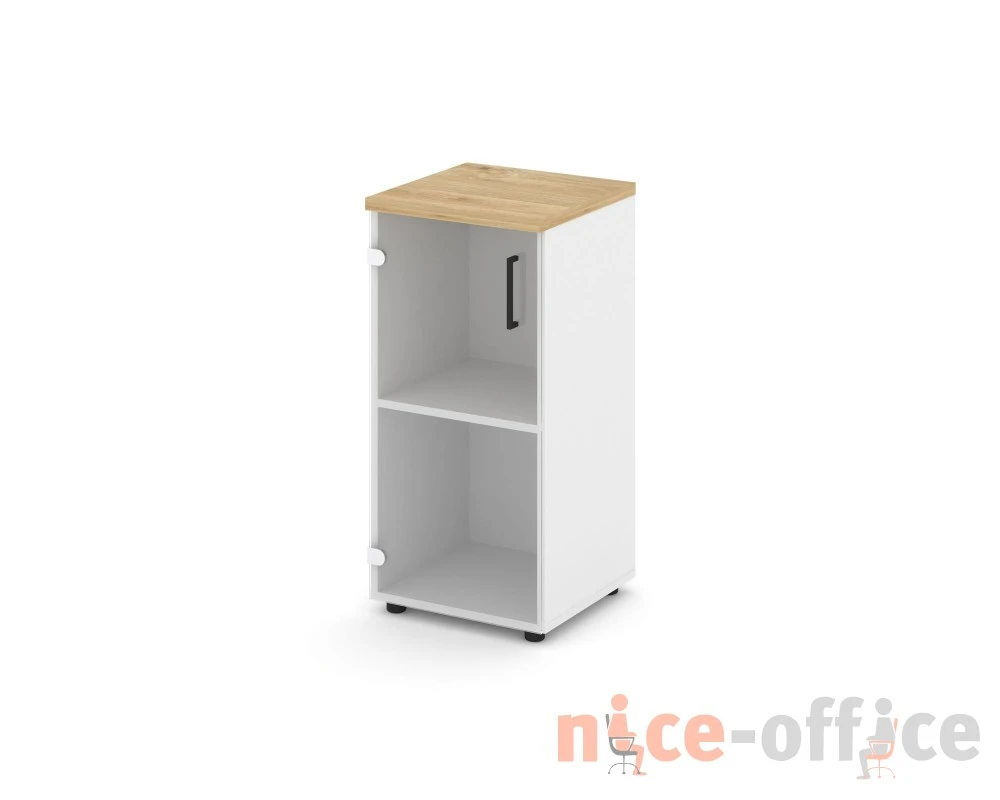 Шкаф низкий узкий левый прозр. стекло 400x400x833 Стайл Проджект / Style Project