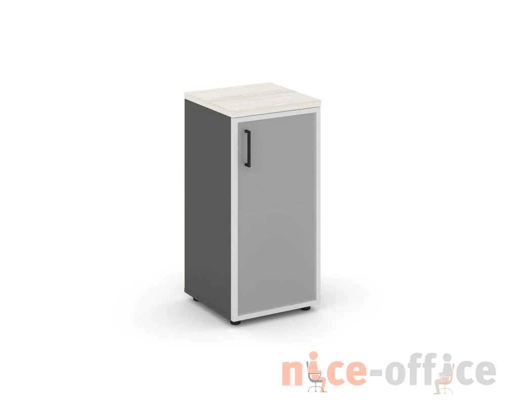 Шкаф низкий узкий правый мат. стекло 400x400x833 Стайл Проджект / Style Project