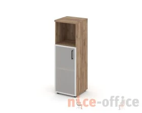 Шкаф средний узкий левый мат. стекло с нишей 400x400x1203 зад. стенка HDF Стайл Проджект / Style Project images