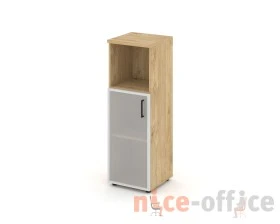 Шкаф средний узкий левый мат. стекло с нишей 400x400x1203 зад. стенка HDF Стайл Проджект / Style Project images