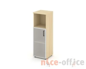 Шкаф средний узкий левый мат. стекло с нишей 400x400x1203 зад. стенка HDF Стайл Проджект / Style Project images