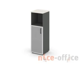 Шкаф средний узкий левый мат. стекло с нишей 400x400x1203 зад. стенка HDF Стайл Проджект / Style Project images