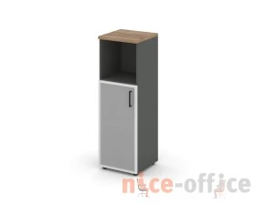 Шкаф средний узкий левый мат. стекло с нишей 400x400x1203 зад. стенка HDF Стайл Проджект / Style Project images