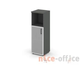 Шкаф средний узкий левый мат. стекло с нишей 400x400x1203 зад. стенка HDF Стайл Проджект / Style Project images