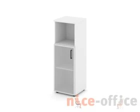 Шкаф средний узкий левый мат. стекло с нишей 400x400x1203 зад. стенка HDF Стайл Проджект / Style Project images