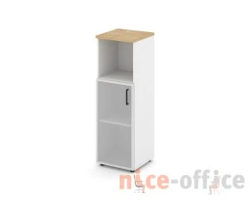 Шкаф средний узкий левый мат. стекло с нишей 400x400x1203 зад. стенка HDF Стайл Проджект / Style Project images