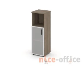 Шкаф средний узкий левый мат. стекло с нишей 400x400x1203 зад. стенка HDF Стайл Проджект / Style Project images