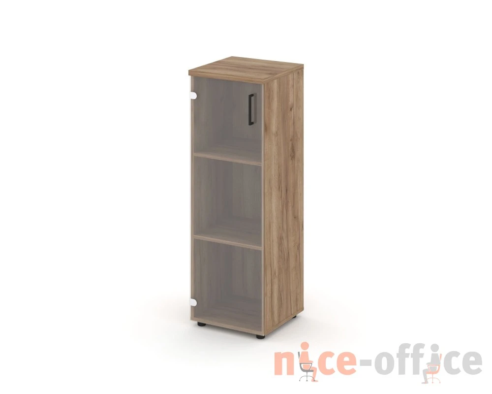 Шкаф средний узкий левый прозр. стекло 400x400x1203 Стайл Проджект / Style Project