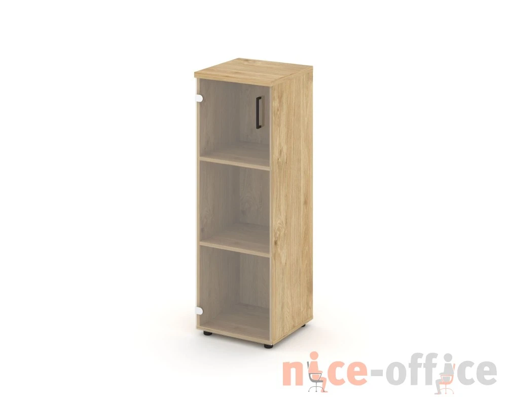 Шкаф средний узкий левый прозр. стекло 400x400x1203 Стайл Проджект / Style Project