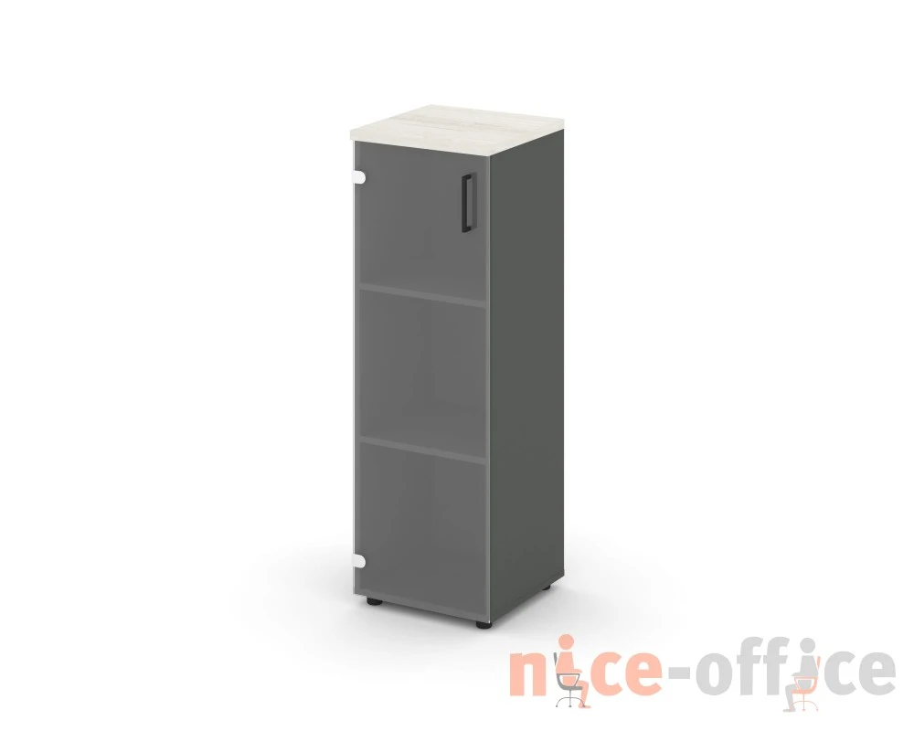 Шкаф средний узкий левый прозр. стекло 400x400x1203 Стайл Проджект / Style Project