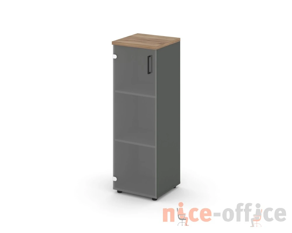 Шкаф средний узкий левый прозр. стекло 400x400x1203 Стайл Проджект / Style Project