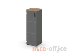 Шкаф средний узкий левый прозр. стекло 400x400x1203 Стайл Проджект / Style Project images