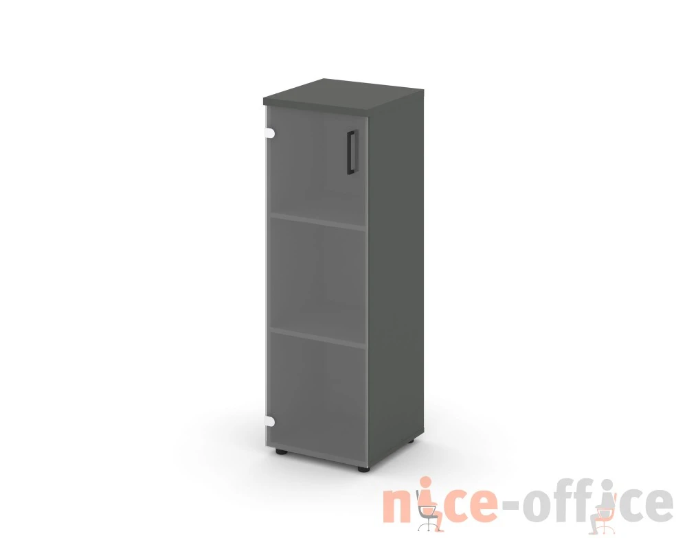 Шкаф средний узкий левый прозр. стекло 400x400x1203 Стайл Проджект / Style Project