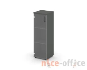 Шкаф средний узкий левый прозр. стекло 400x400x1203 Стайл Проджект / Style Project images