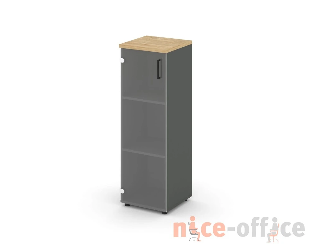 Шкаф средний узкий левый прозр. стекло 400x400x1203 Стайл Проджект / Style Project