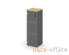 Шкаф средний узкий левый прозр. стекло 400x400x1203 Стайл Проджект / Style Project images