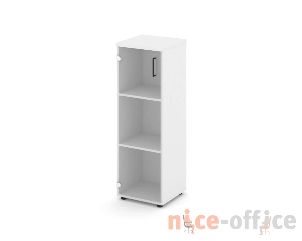 Шкаф средний узкий левый прозр. стекло 400x400x1203 Стайл Проджект / Style Project