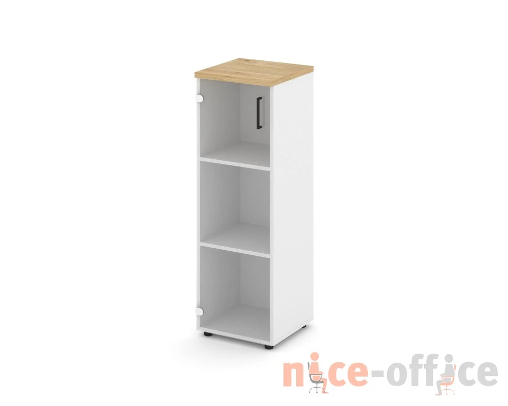 Шкаф средний узкий левый прозр. стекло 400x400x1203 Стайл Проджект / Style Project